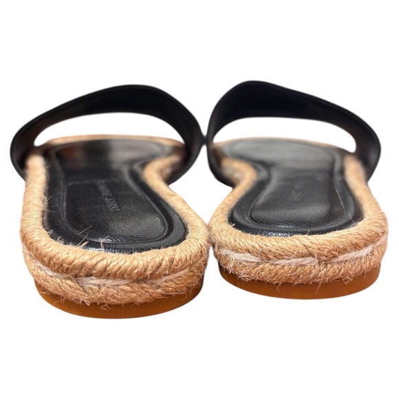 Tory Burch Everly Leather Espadrille Black Slides Sandals Women's Size 6.5 NWOB - Picture 7 of 9